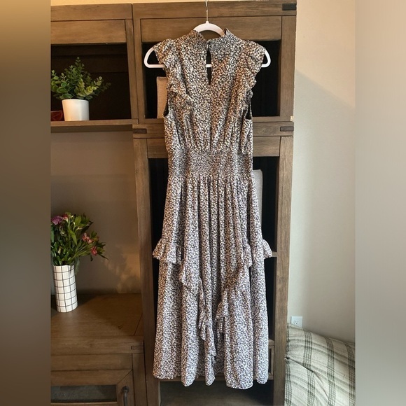 NWOT Lulus: Evalina Black Floral Print Mock Neck Maxi Dress Large - Picture 5 of 12